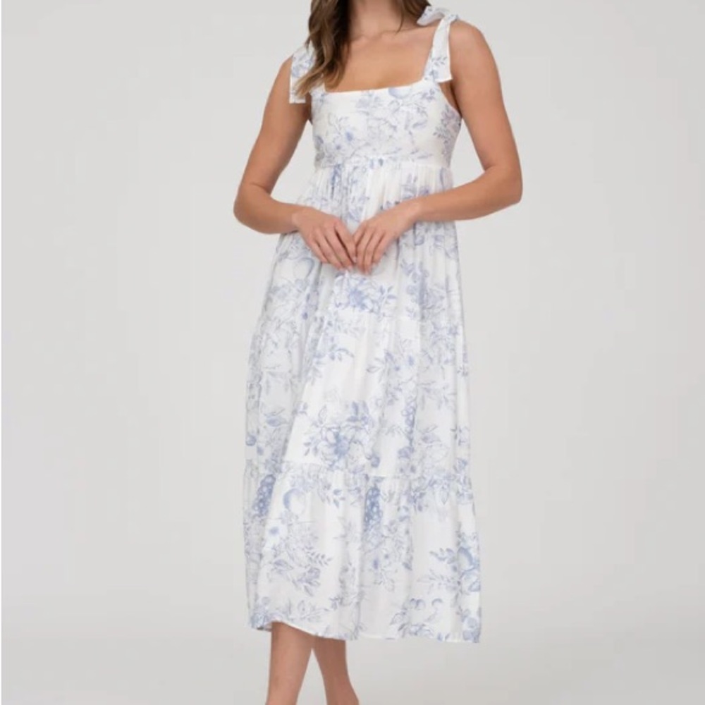 Blu Pepper Blue and White Dress